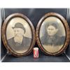 Image 1 : Antique Framed Convex Glass Photographs
