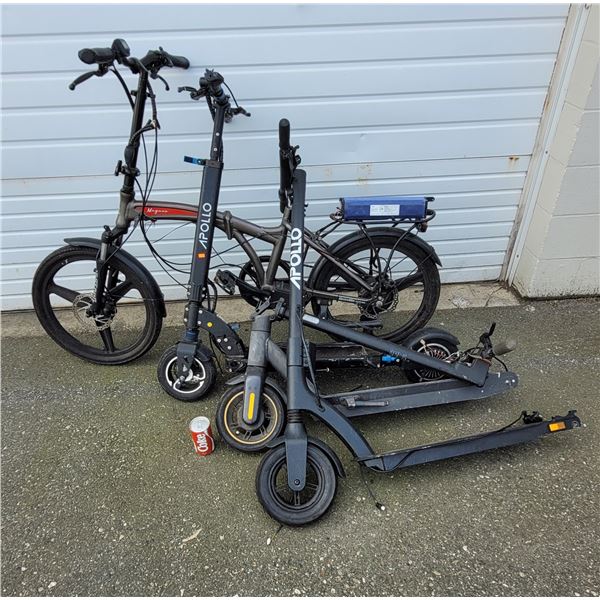 Electric Scooters and Bike Parts Lot