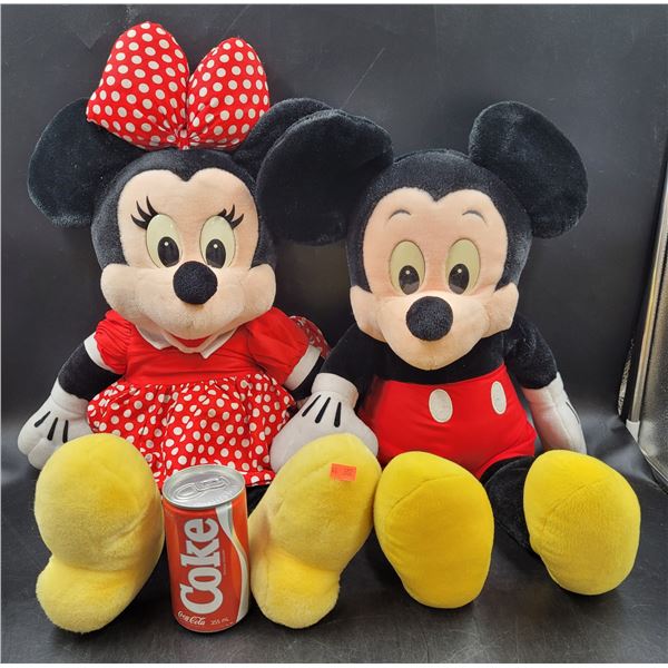 Vintage Walt Disney Mickey Mouse & Mini Mouse Plush
