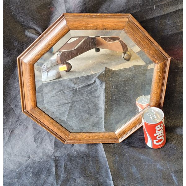 Wooden Octagon Wall Mirror
