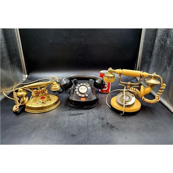 3 Vintage Rotary Telephones