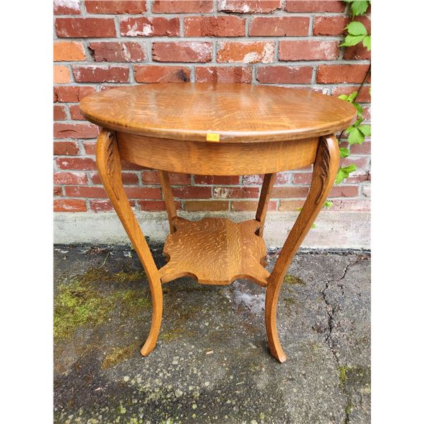 Antique Tiger Oak Parlor Table