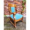 Image 1 : Antique Tiger Oak Upholstered Rocking Chair