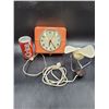 Image 1 : Vintage Orange Westclox Wall Clock and Mini Fan (working)