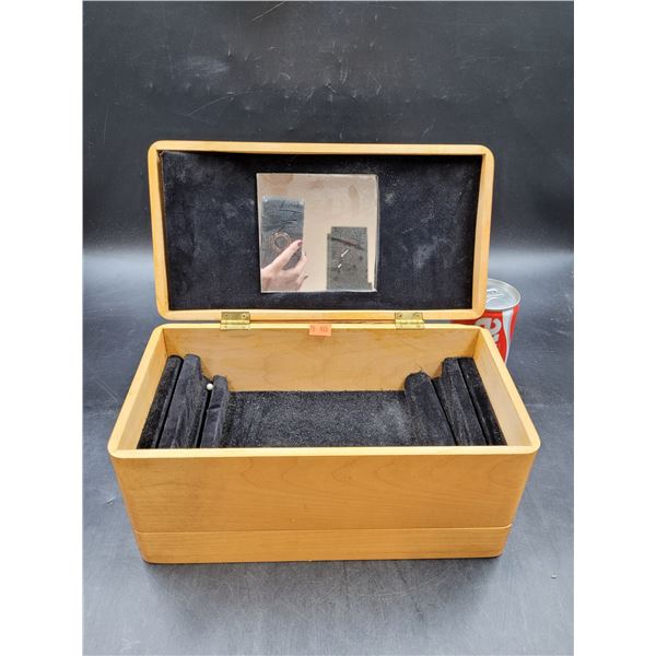 Wooden Jewelry Box w/ Felt Interior