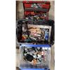 Image 1 : 2 Bins and Red Toolbox Full of Assorted Tools & Hardware