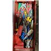 Image 3 : 2 Bins and Red Toolbox Full of Assorted Tools & Hardware