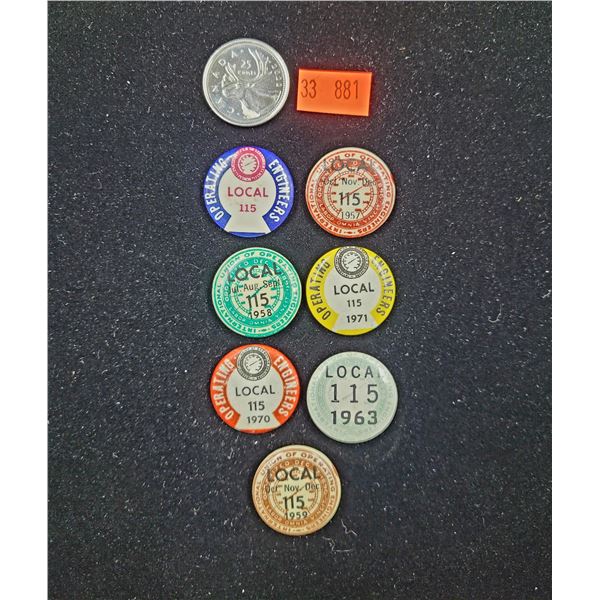 Vintage Local 115 Pins (1957-1971)
