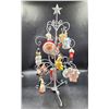 Image 1 : Metal Rotating Christmas Ornament Display Stand w/ Glass Ornaments
