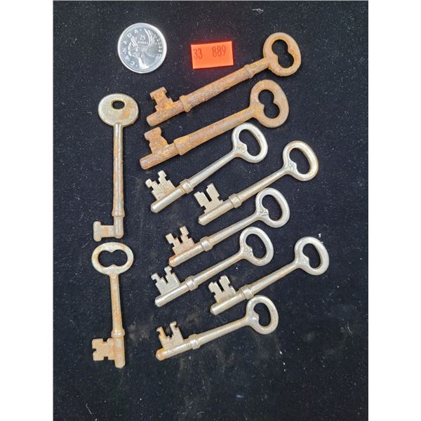 Lot Of 10 Vintage Skeleton Keys