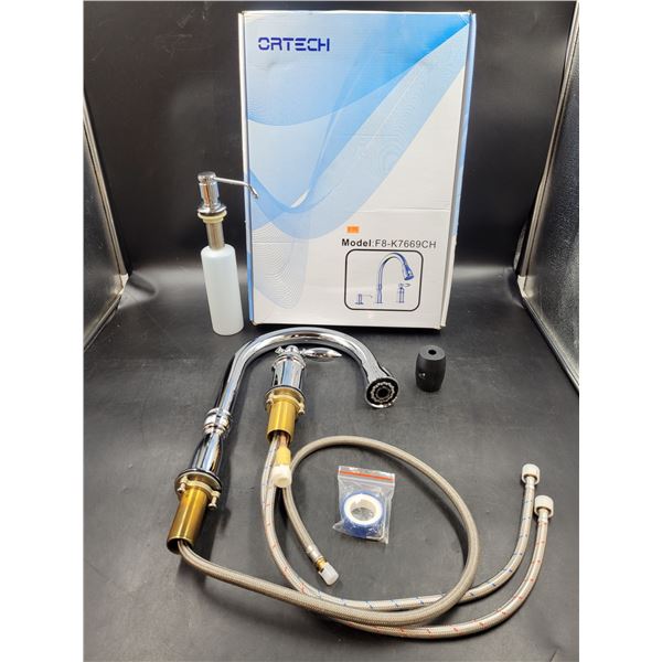 CRTech F8-K7669CH Sink Tap w/ Handle & Soap Dispenser