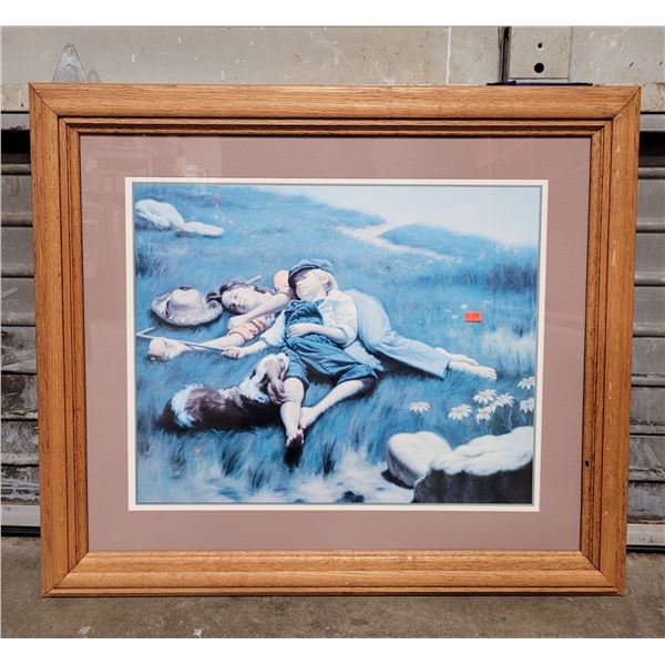 Boy & Girl Sleeping Landscape Print