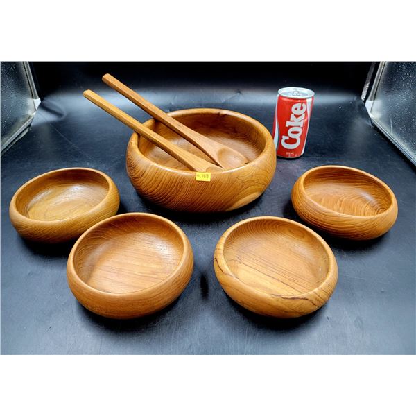 MCM Teak Salad Serving Set
