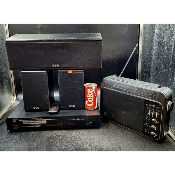 KLH Speakers, Yamaha Stereo Tuner, & General Electric Superadio