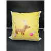 Image 1 : Happy Yellow Party Hat Dog Decoration Printed Throw Pillow (18 x 18)