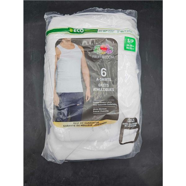 Eco Fruit of the Loom 6pk A-Shirts (S)