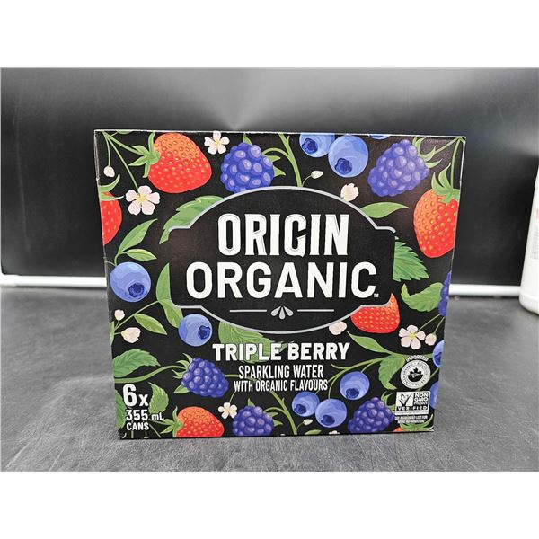 Origin Organic Triple Berry Sparkling Water  (6 x 355ml)