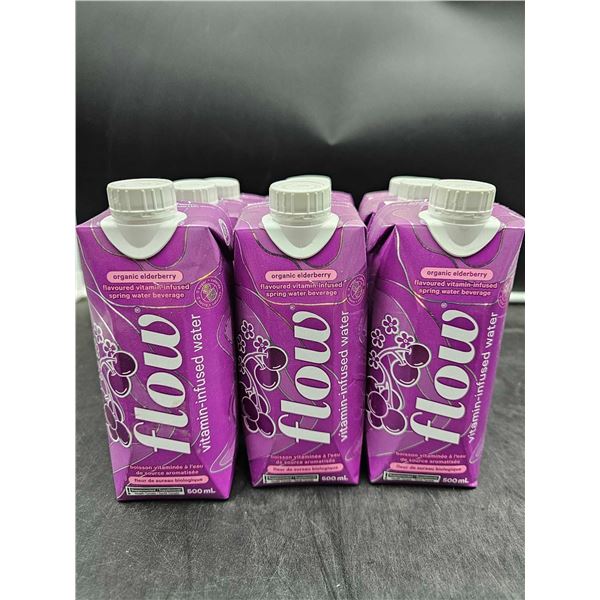 Flow Organic Elderberry Flavoured Vitamin-Infused Spring Water Beverage (9 x 500ml)