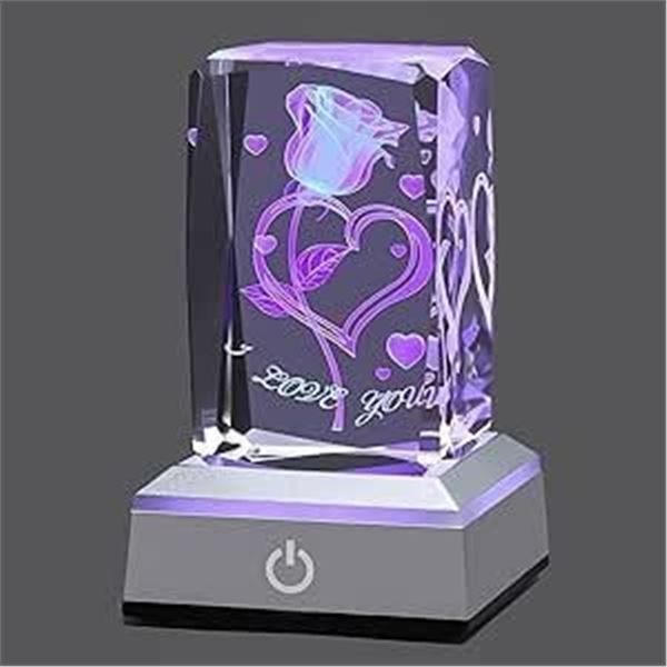 hochance 3D Loverose Crysatl I Love You Multicolor Nightlight