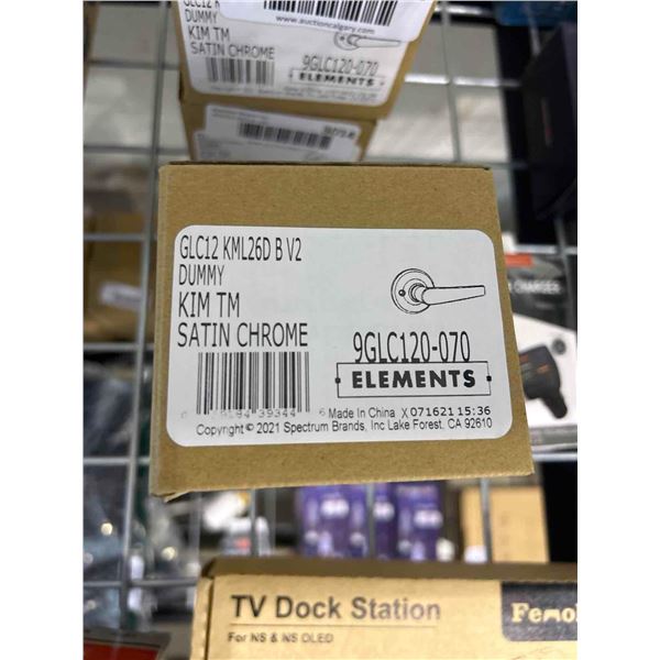 Elements satin chrome dummy passage door handle set