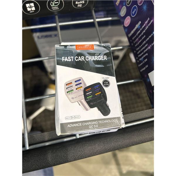 Intelligentize fast car charger for mobile phone and tablet charging