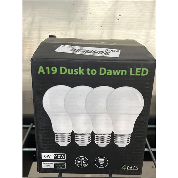 A19 Dusk to Dawn LED Light 4 Pack