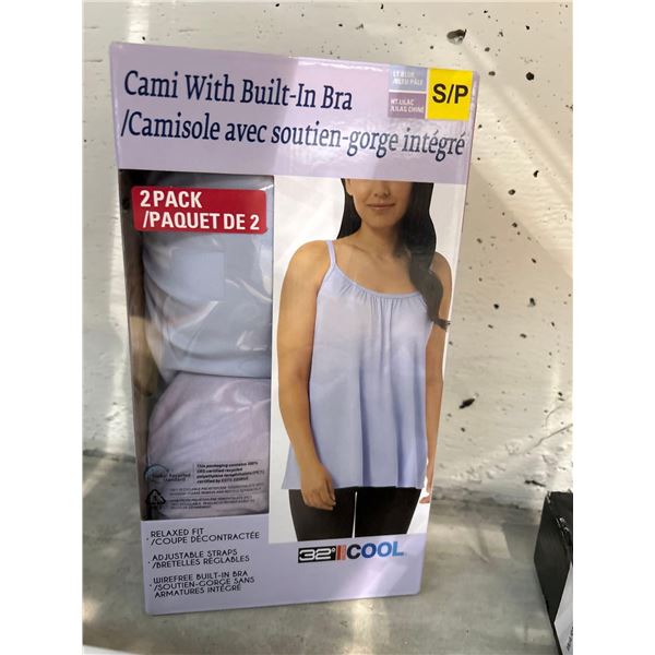 2 Pack Cami With Built-In Bra Size Small