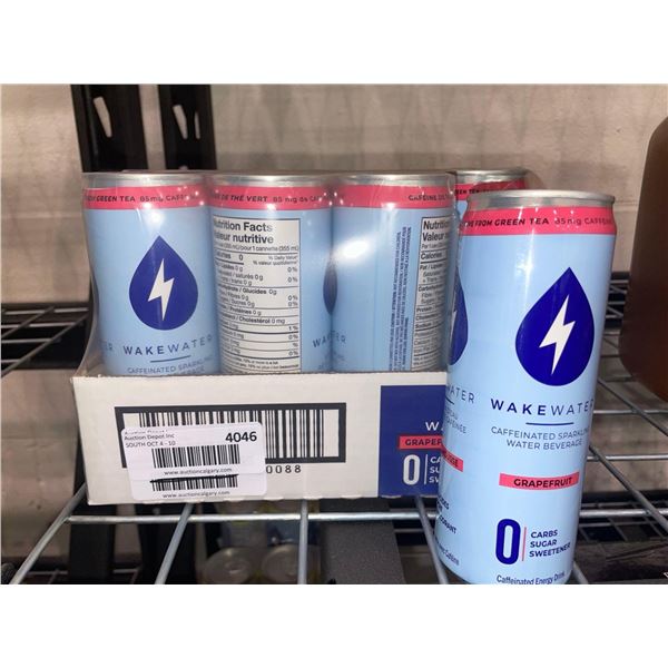 Wake Water Caffeinated Sparkling Water Beverage Grapefruit 12 x 355ml