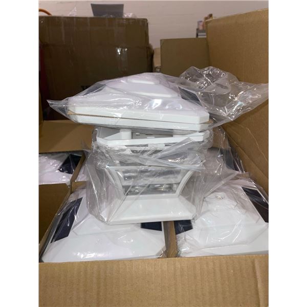 Lot of 9 White Solar Post Lights