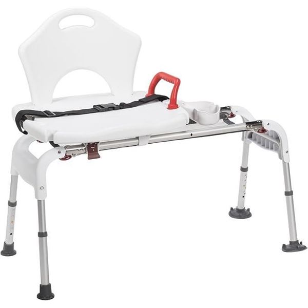 Drive Medical Folding Universal Sliding Transfer Bench, White