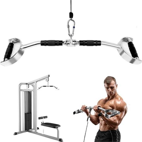 Yes4All Wide Grip LAT Pull Down Bar Attachments with D Grip Handles/Curl LAT Pulldown Attachment for