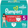 Image 1 : Pampers Cruisers 360° Fit Pull on diapers, size 5, 96 count, Disposable Diapers with Stretchy Waistb