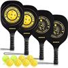 Image 1 : BISONCAN Pickleball Paddles - Pickleball Set of 4 Wood Paddles, Indoor & Outdoor Pickleball Balls, S