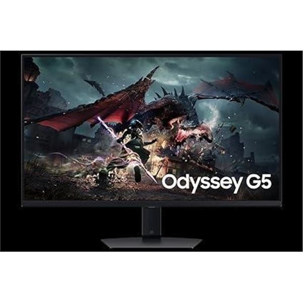 Samsung 32 Inch Odyssey G5 QHD Black Gaming Monitor with 180 Hz Refresh Rate, 1 ms, VESA DisplayHDR4