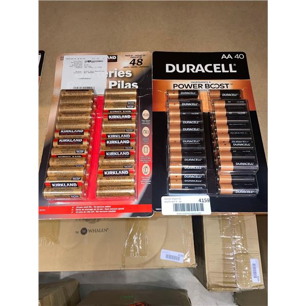 Kirkland AA Batteries 48 Count and Duracell AA Power Boost Batteries 40 Pack