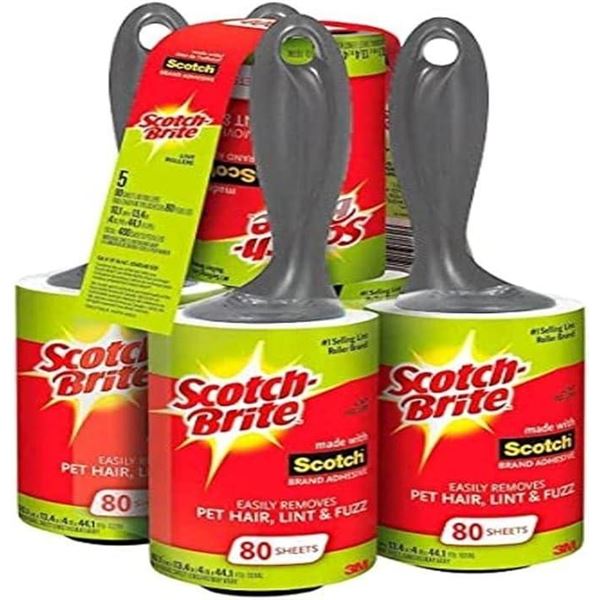 Scotch Brite Value Pack Lint Roller 5 Pk - 400 Sheets