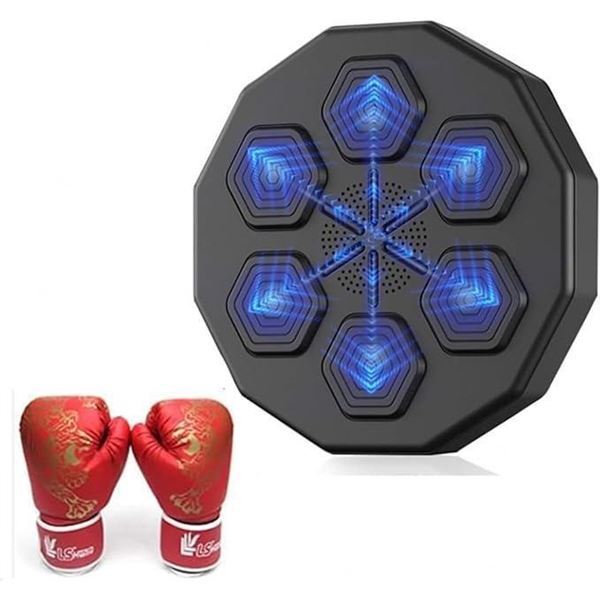 Smart Boxing Machine Wall Mounted with 1 Pairs of Boxing Glove, Boxing Machine Can Connect to Blueto