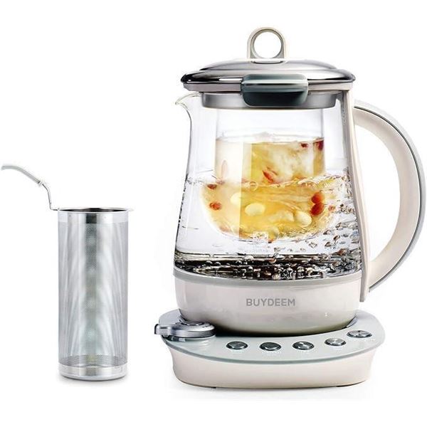BUYDEEM K2683 Health-Care Beverage Tea Maker and Kettle, 9-in-1 Programmable Brew Cooker Master, 1.5