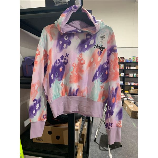 Hurley Ultra Soft Multicolor Crop Hoodie Youth Size Large