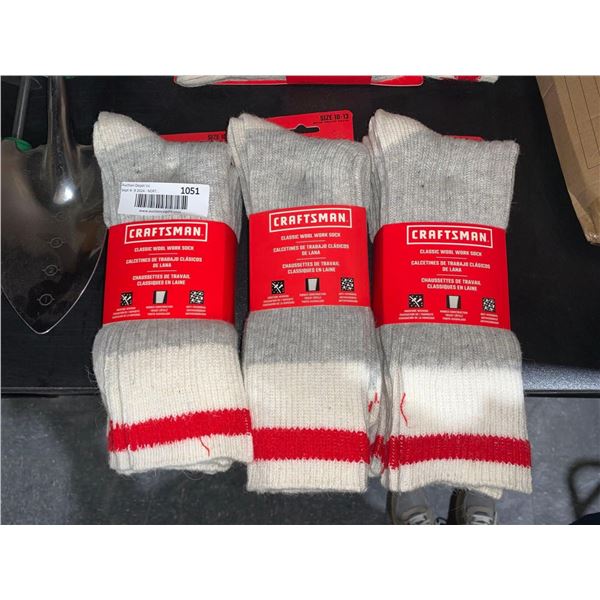 Craftsman Classic Wool Socks Pack of 3 Mens Size 10-13  Lot of 3