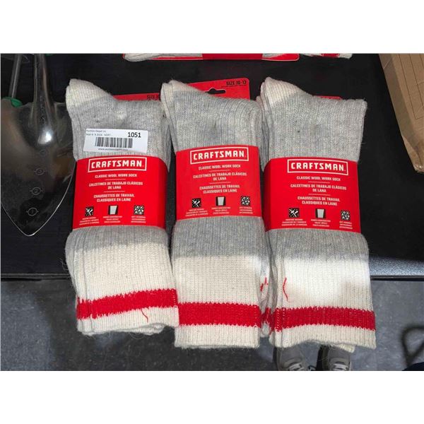 Craftsman Classic Wool Socks Pack of 3 Mens Size 10-13 Lot of 3