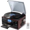 1056  LoopTone 10 in 1 Bluetooth in/Out Record Player 3 Speed Vinyl Vintage Turntable CD Player Cassette A