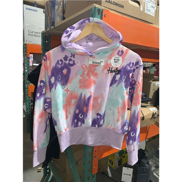 Hurley Ultra Soft Multicolor Crop Hoodie Youth Size Large