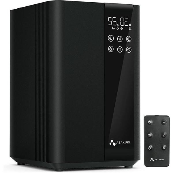 ASAKUKI Warm and Cool Mist Humidifiers for Bedroom Large Room Home, 5L Top Fill Steam Air Vaporizer 