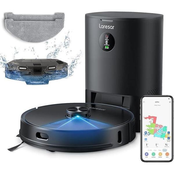 Robot Vacuum and Mop Combo, Laresar L6 Pro Robotic Vacuum Cleaner with Auto Dirt Disposal, App Contr
