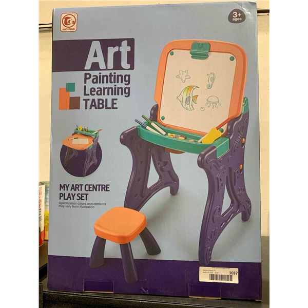 HoaXiang 2 in 1 Art Easel with Chair for Kids Art Painting Learning Table