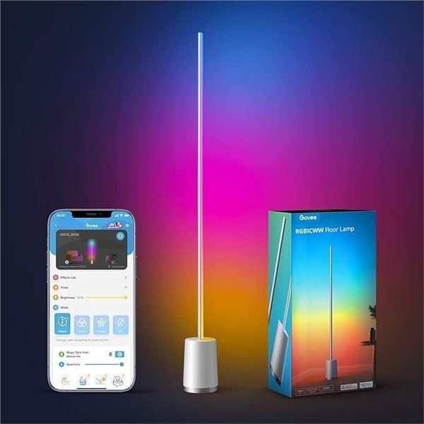 Govee RGBIC Floor Lamp, Lyra Color Changing Modern Corner Lamp with WiFi App Control, 64+ Scene Mode