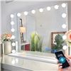 Image 1 : Bobening Vanity Mirror for Makeup with Bluetooth Extra Large Hollywood Lighted Mirror with 18 Dimmin