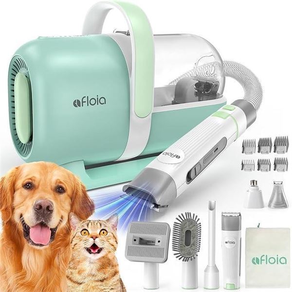 Afloia Dog Grooming Kit, Pet Grooming Vacuum & Dog Clippers, Nail Grinder Trimmer & Dog Brush for Sh