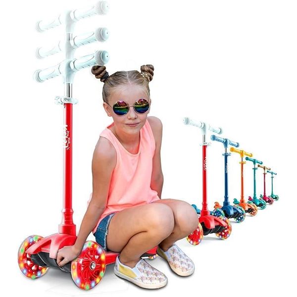 Kicksy - Kids Scooter - Toddler Scooter for Kids 2-5, Adjustable Height -3 Wheel Scooter for Kids Ag